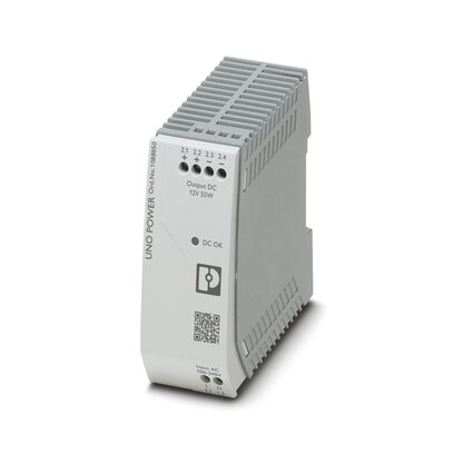 Phoenix Contact Switching Power Supply; UNO-PS/1AC/12DC/ 55W/H; 12VDC OUT; 4.6A; 85-264VAC IN; Single Phase; DIN Rail Mount; Plastic; Screw Connection